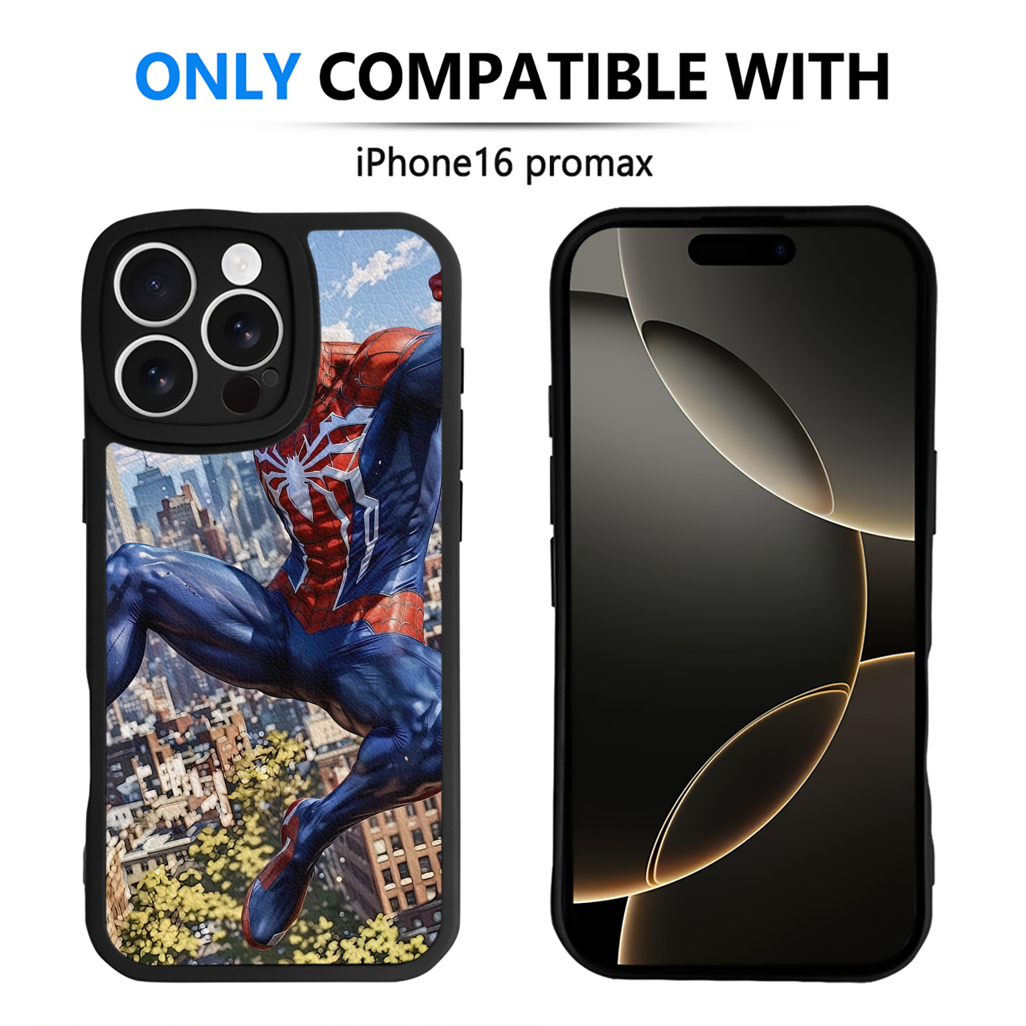 Spider Man スパイダーマン 【iPhone 16シリーズ対応】シリコンスマホケース（レザー調） 材質：シリコン